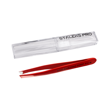 Пінцет для брів STALEKS PRO EXPERT 11 TYPE 3 Red