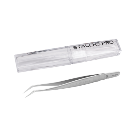 Пінцет для вій професійний L-подібний STALEKS PRO EXPERT 41 TYPE 9 L-35