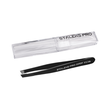 Пінцет для брів STALEKS PRO EXPERT 11 TYPE 3 Black