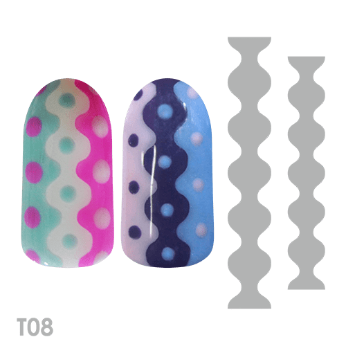 Дизайнерский трафарет для ногтей "Волна" (T08) (Дизайнерский трафарет для ногтей )