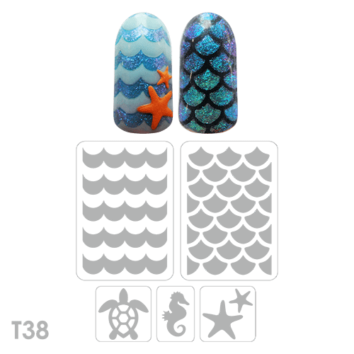 Дизайнерський трафарет для нігтів "Русалка" (T38) (Дизайнерський трафарет для нігтів)