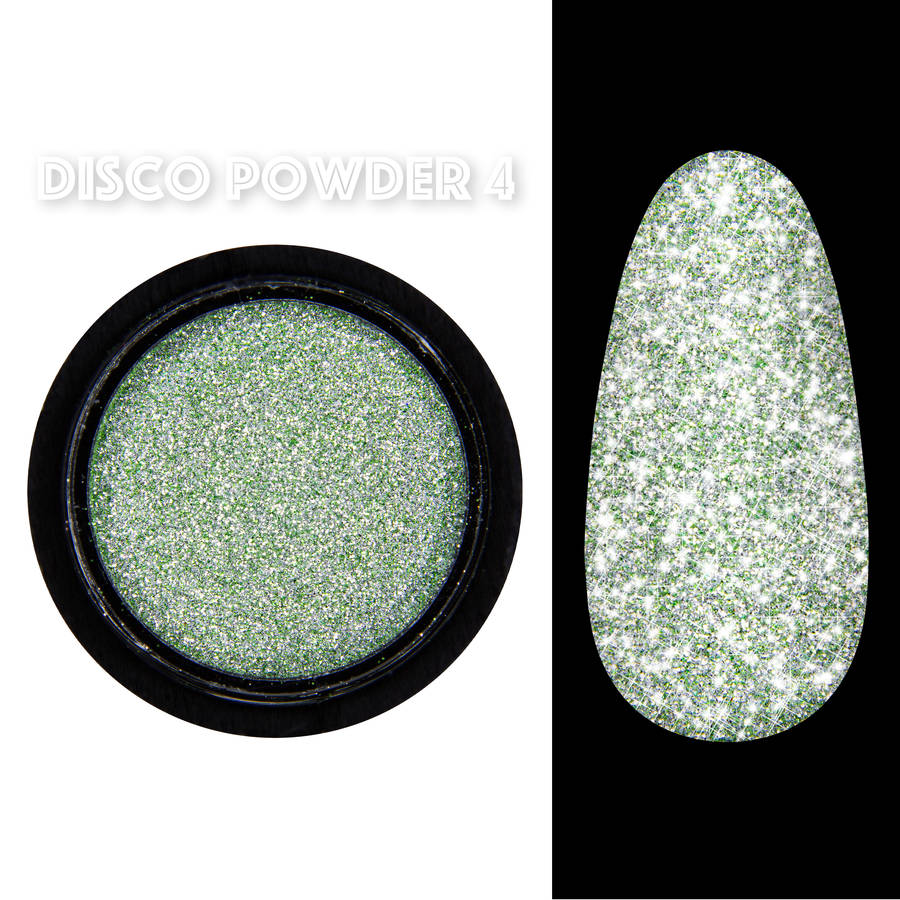 Світловідбаюча втирка Disco powder Designer Professional № 004 (Колір: сріблясто-зелений)