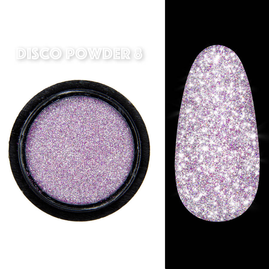 Світловідбаюча втирка Disco powder Designer Professional № 008 (Колір: сріблясто-рожева)