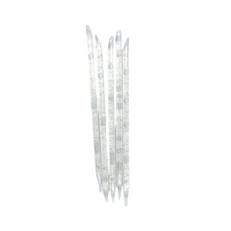 Пластиковая палочка для маникюра прозрачная 10 см - 1 шт  (Цвет: прозрачная с блестками)