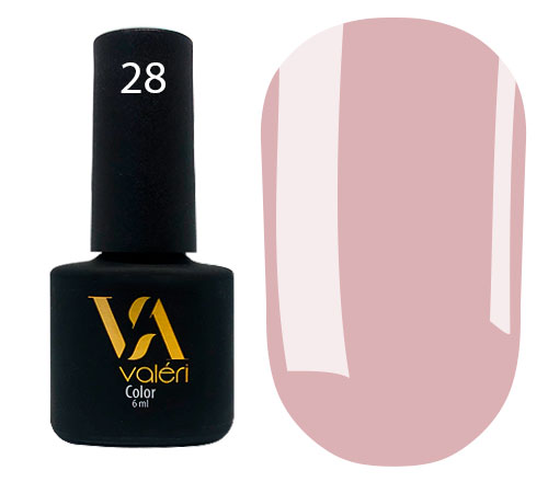 Гель-лак Valeri Colour 6 мл №028 (Цвет: пастельный розово-бежевый, эмаль)