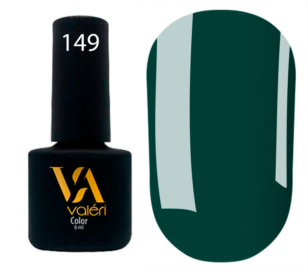 Гель-лак Valeri Colour 6 мл №149 (Цвет: темно-зеленый, емаль)