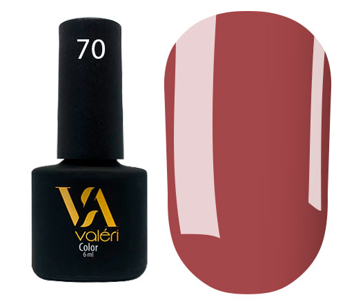 Гель-лак Valeri Colour 6 мл №070 (Цвет: приглушенный красно-коричневый, эмаль)