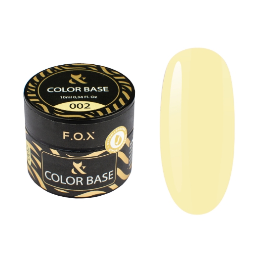 Цветная камуфлирующая база F.O.X Color Base 10 мл № 002 (Цвет: желтый)