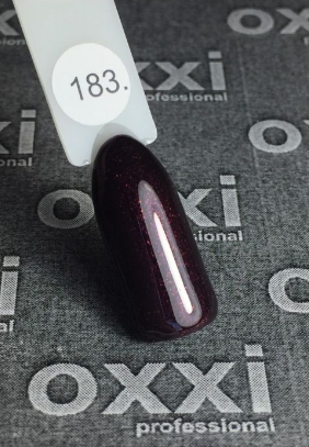 Гель-лак OXXI № 183 10 мл (Цвет: темный вишневый, микроблеск)