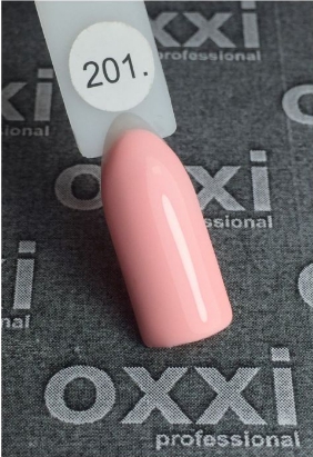 Гель-лак OXXI № 201 10 мл (Колір: світлий персиково-рожевий, емаль)