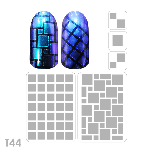 Дизайнерський трафарет для нігтів "Квадрат" (T44) (Дизайнерський трафарет для нігтів)