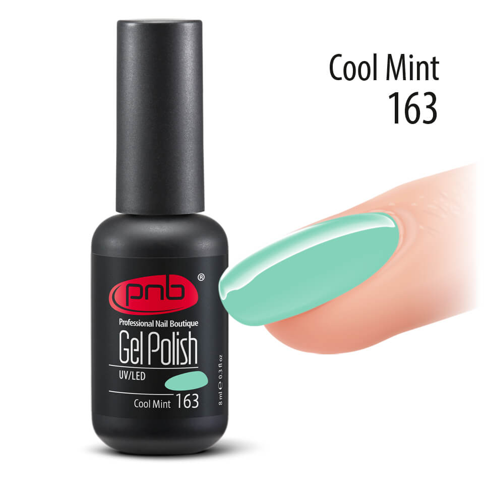 Гель-лак PNB Cool Mint 163, 8 мл (Колір: світло-зелений)