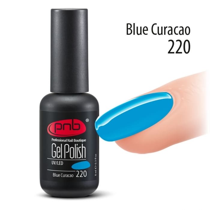Гель-лак PNB 220 Blue Curacao (Цвет: сине-бирюзовый)