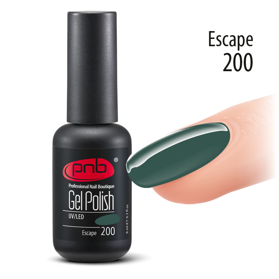 Гель-лак PNB Escape 200, 8 мл (Колір: зелений мох)